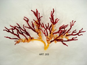 Corallo grande in pasta di vetro rosso